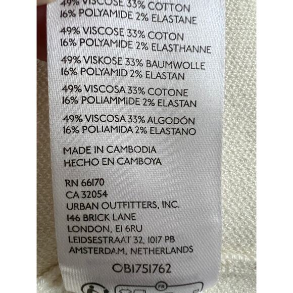 Free People Paulie Cropped Turtleneck Sweater Cream Beige Stripe  Women's Large - Picture 13 of 14